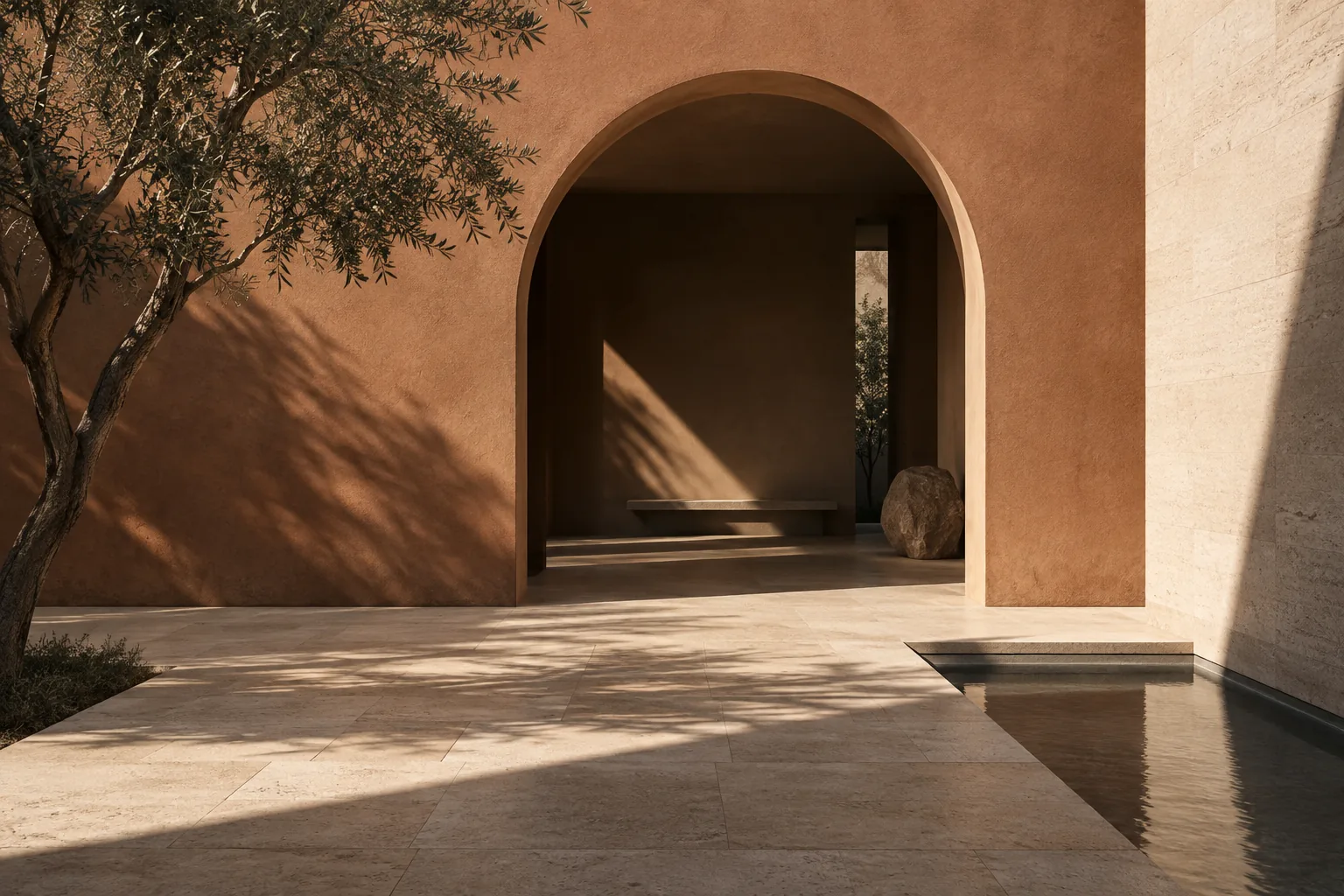 A Reflekte courtyard concept studying light, shelter and architectural proportion